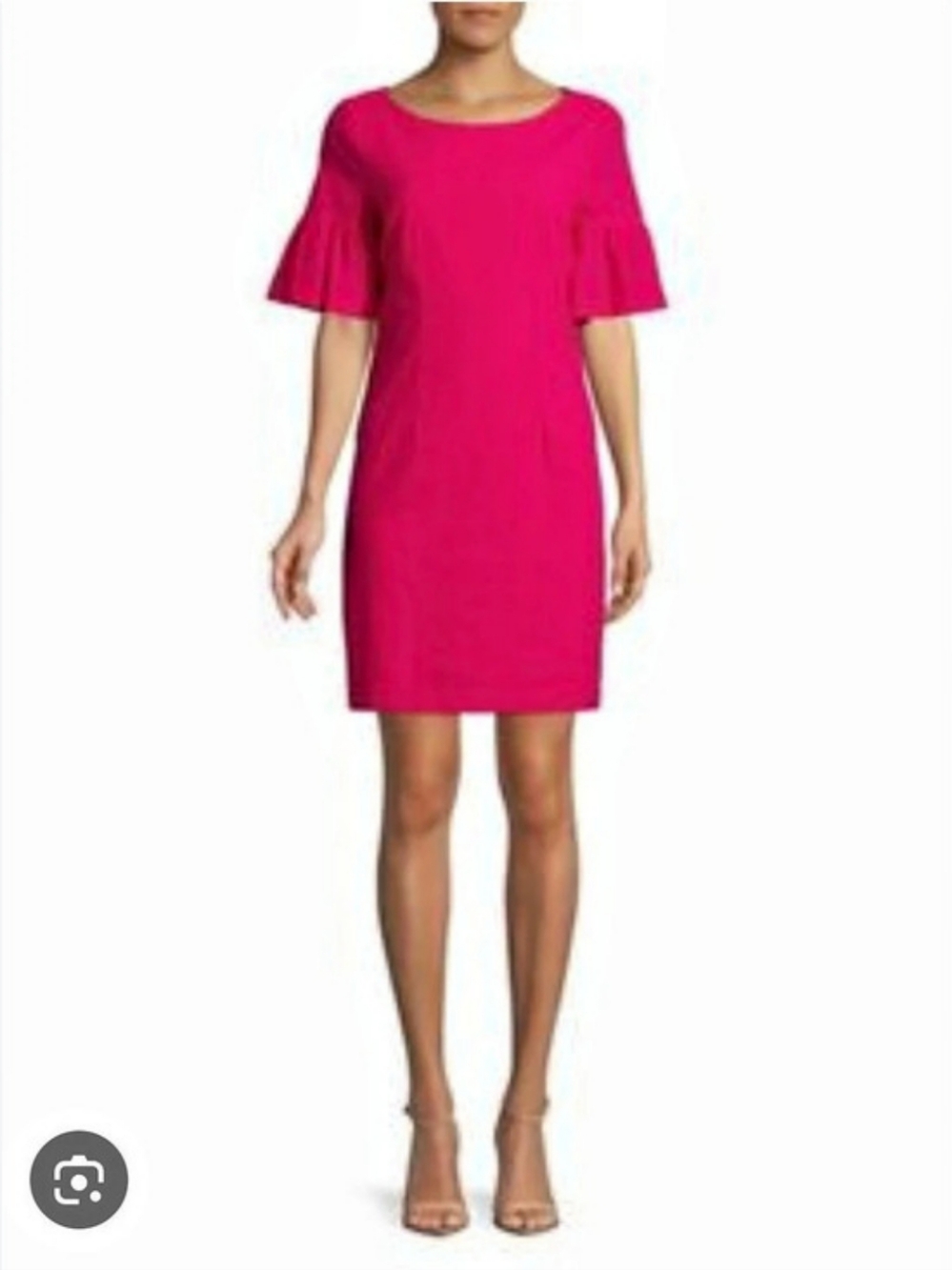 Trina Turk Pink Sheath Style Dress Like New With Bell Style Short Sleeves Size 4